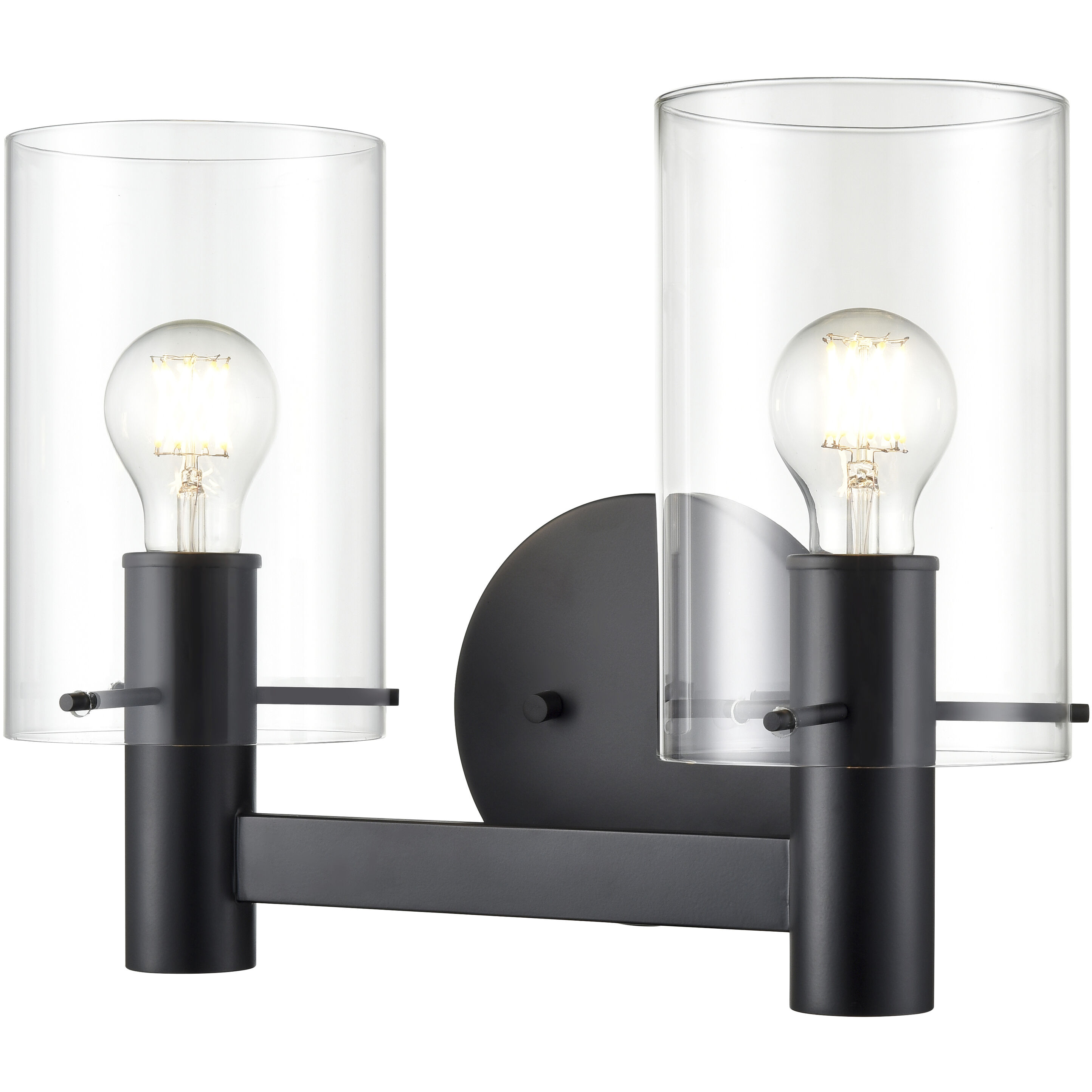 Apolla 2 Light 15 inch Matte Black Bathroom Vanity Light Wall Light